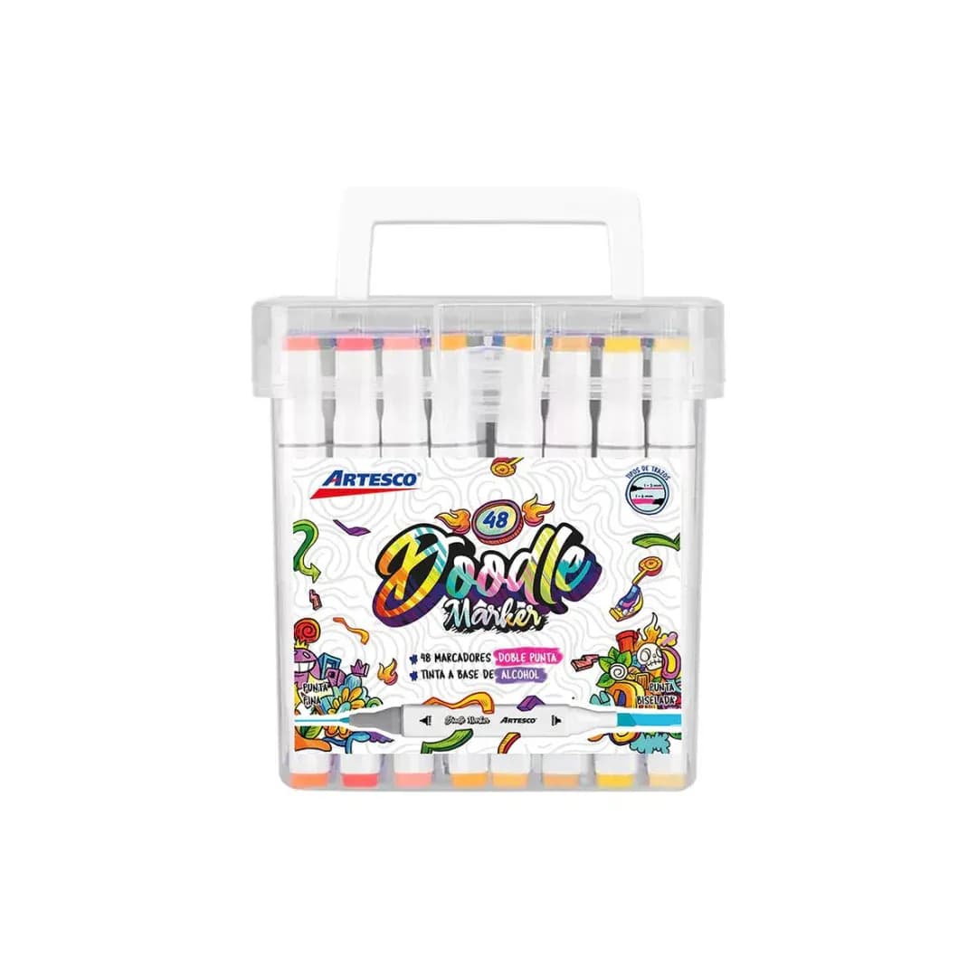 Marcadores doble p. a base de alcohol 24/1 caja plastica}