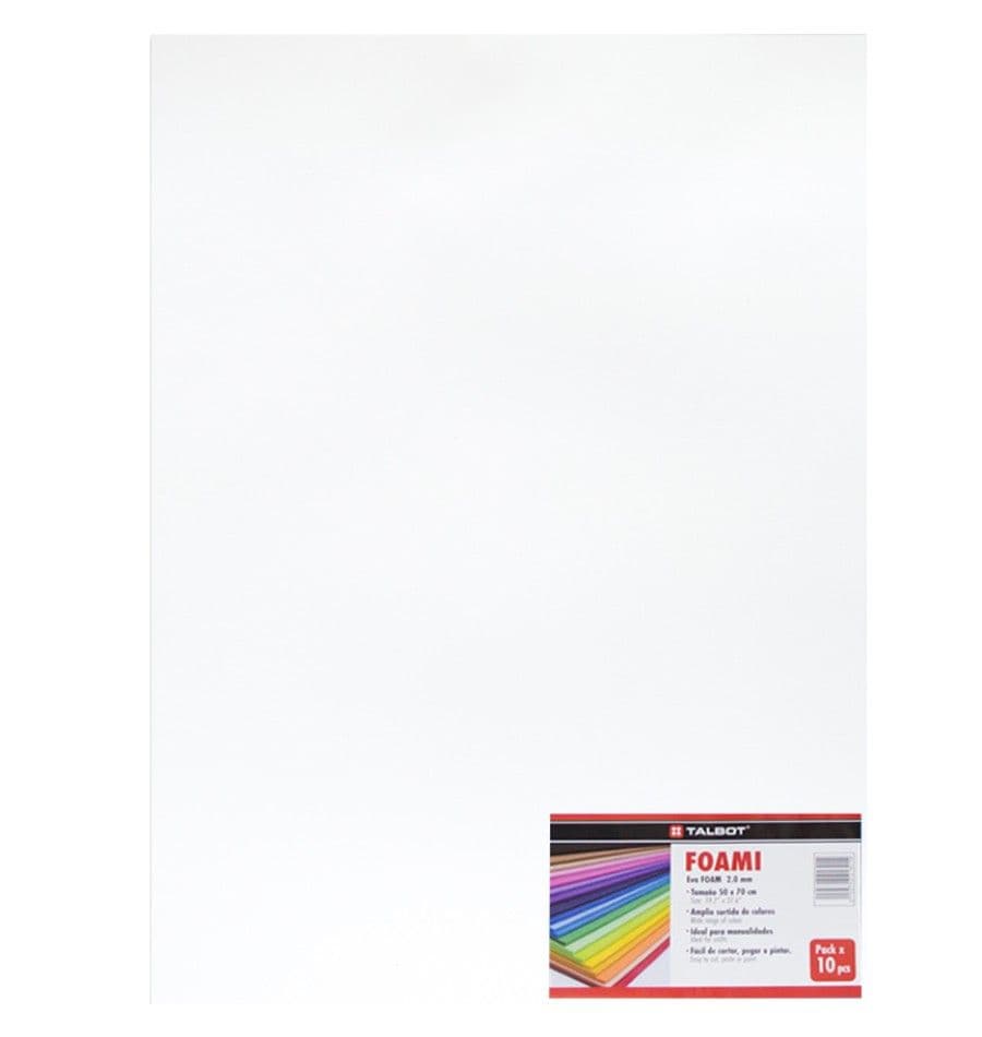 Foami blanco 50X70CM x 2MM 10/1 talbot
