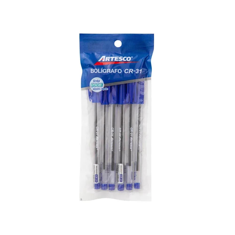Boligrafos tinta seca CR-31 azul 6/1