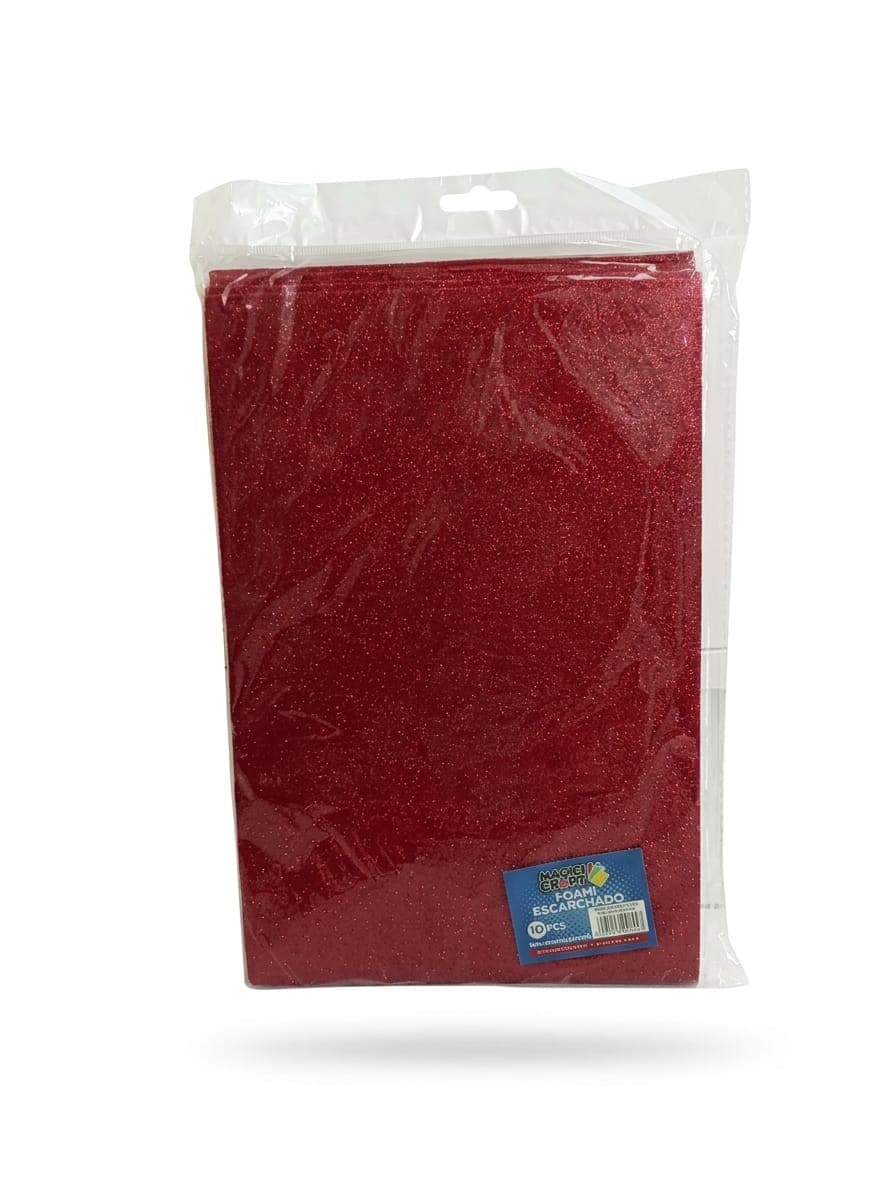 Foami rojo c/brillo 10/1