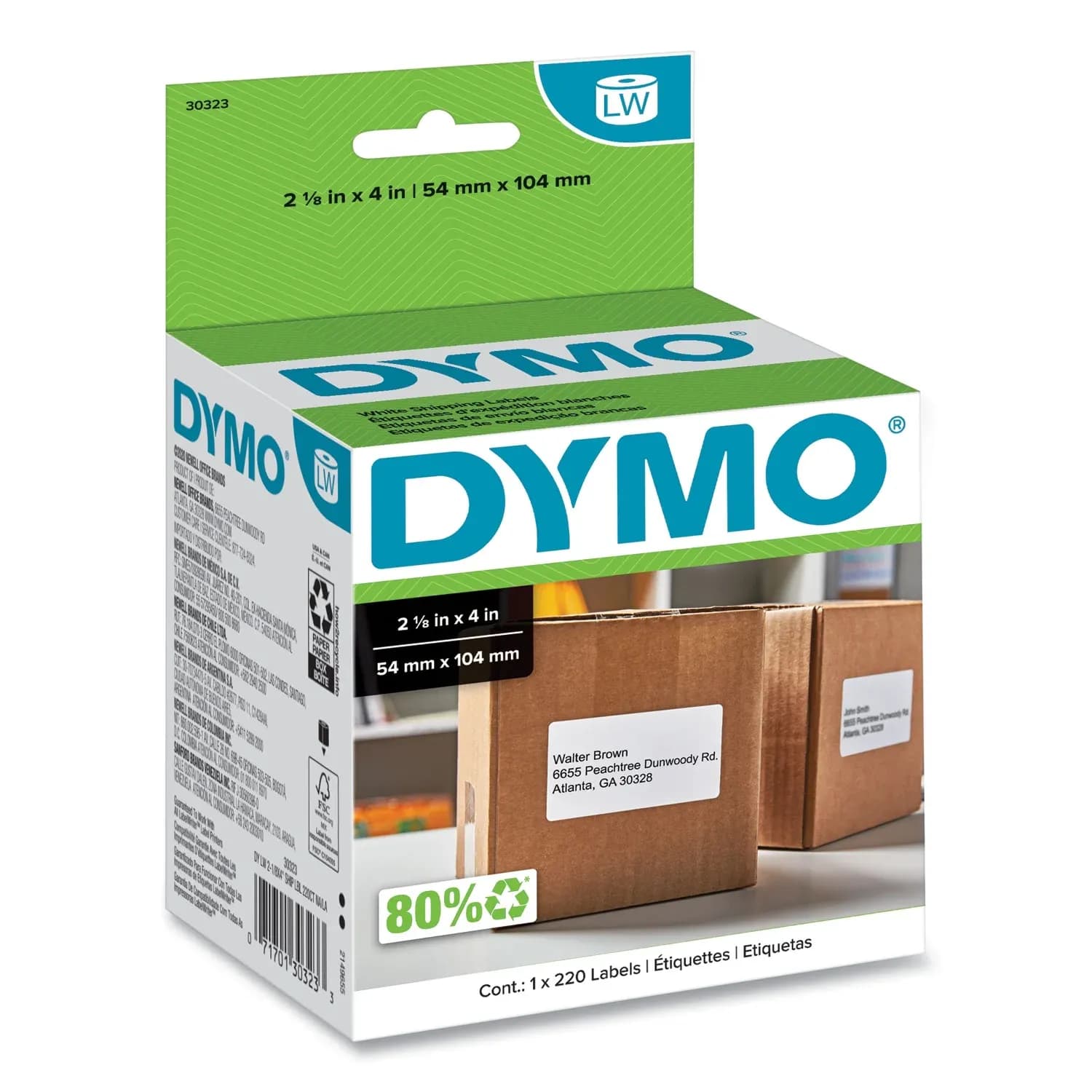 Etiquetas de envio p/printer labelwriter (2-1/8X4)