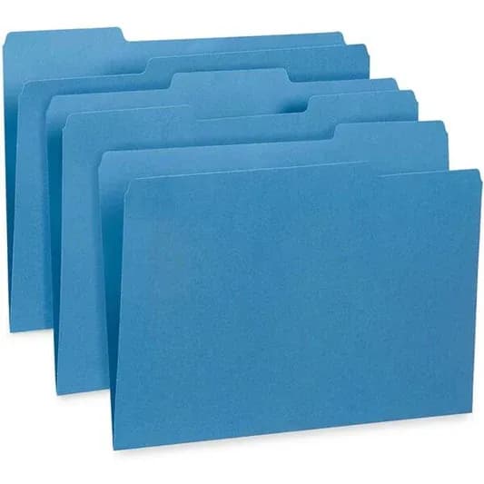 Folders manila (8.5X11) azul ampo