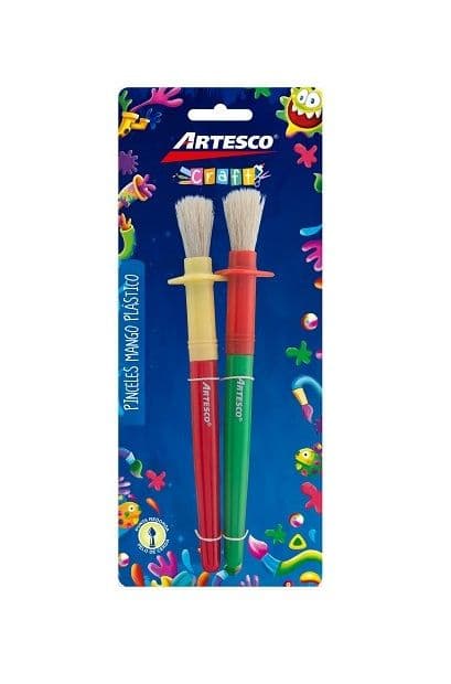 Juego de pinceles 2/1 m. plastico bicolor