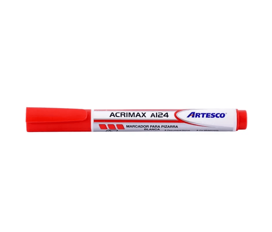 Marcador p/pizarra acrimax A124 roja artesco