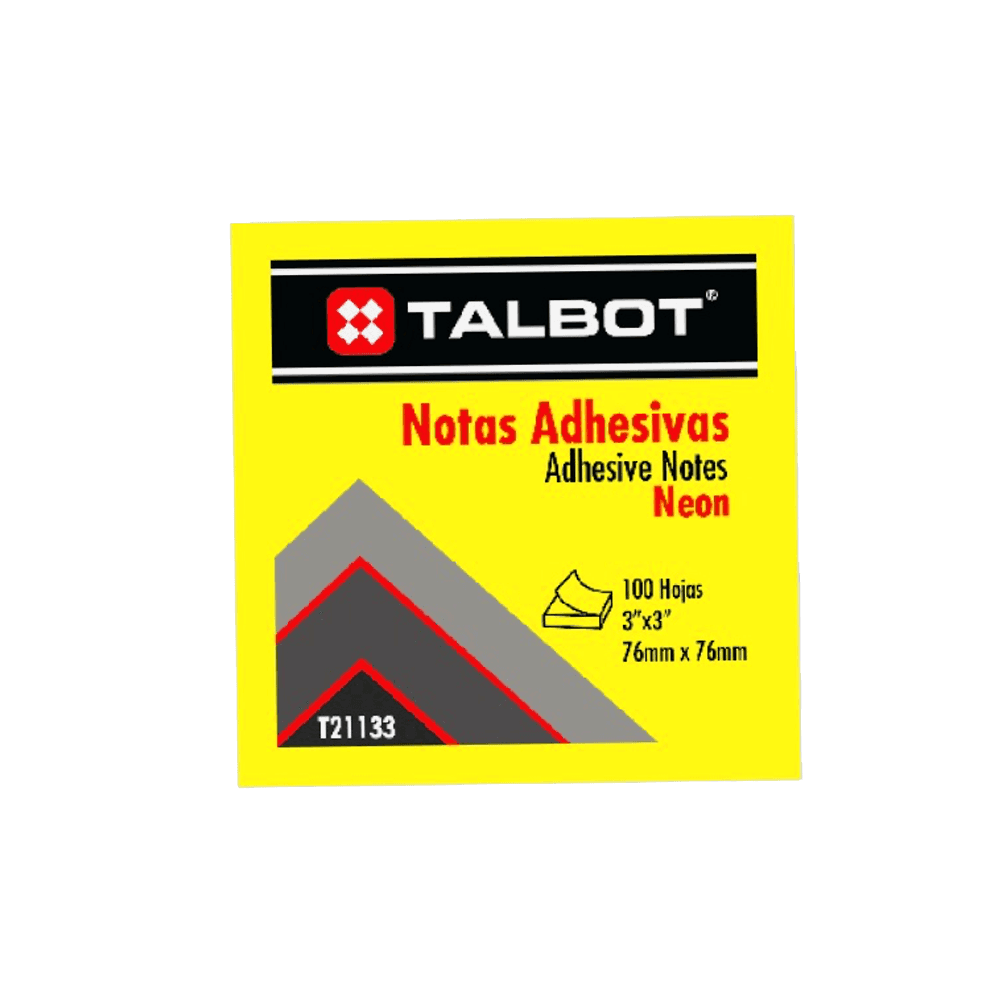 Notas adh. amarillo neon 3X3 100H talbot
