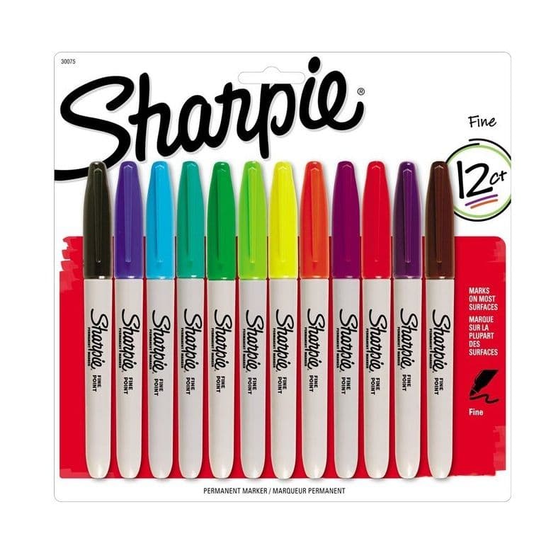 Juego de marcadores permanente sharpie fina 12/1 bl