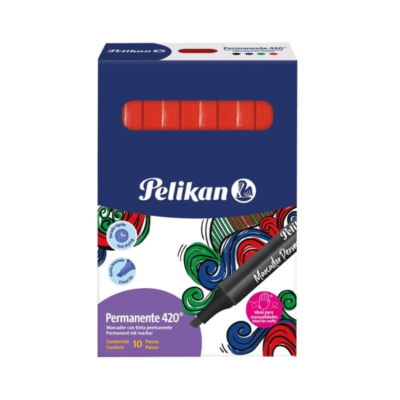 Marcador permanente pelikan rojo 10/1