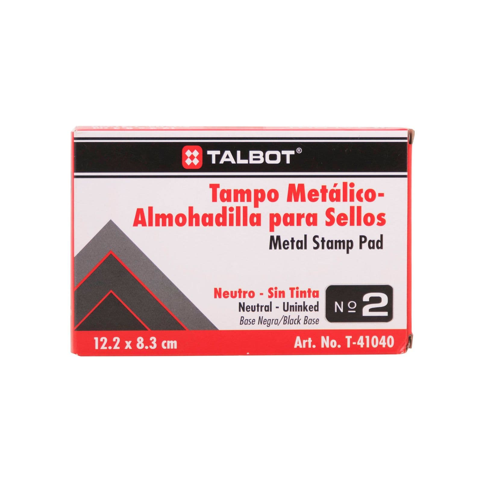 Almohadilla 122X83X14 mm base negra sin tinta talbot