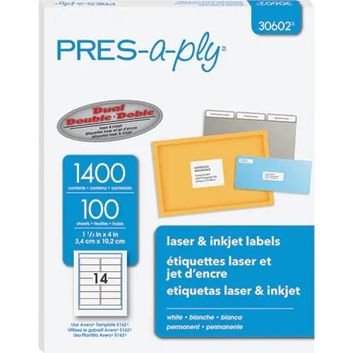 Etiquetas p/printer (1-1/3X4) 1400 lab