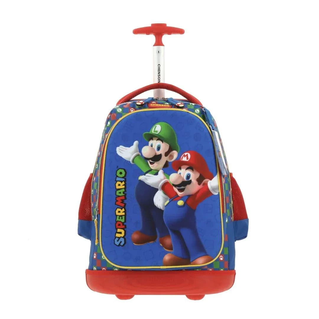 Mochila con ruedas grande azul mario bros armin