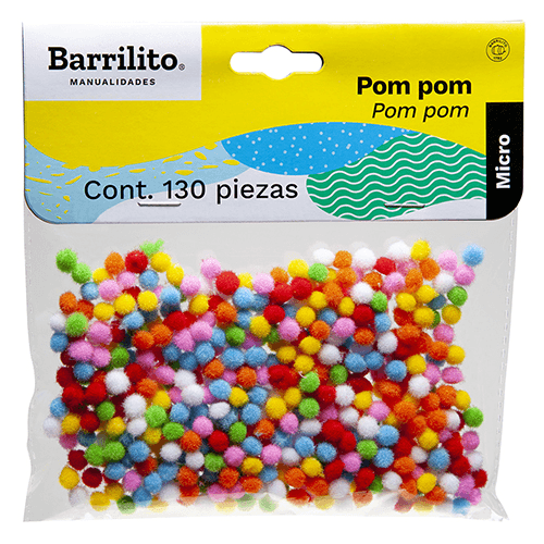 Pom pom colores surt.micro bolsa con 500PZ