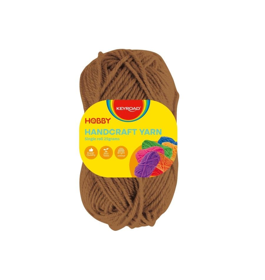 Hilo de lana, rollo de 25 gramos, marron
