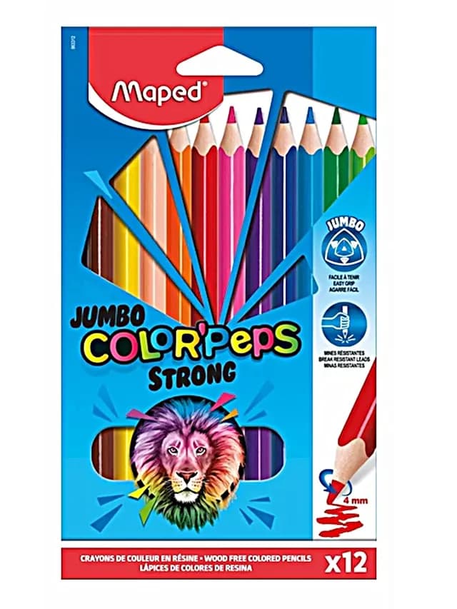 Lapices de colores colorpeps strong jumbo 12/1
