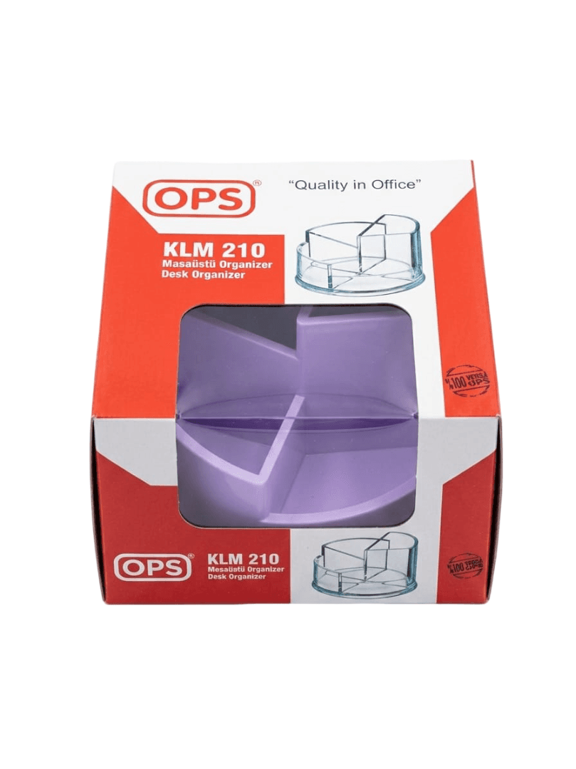 Organizador plastico p/escritorio purpura pastel