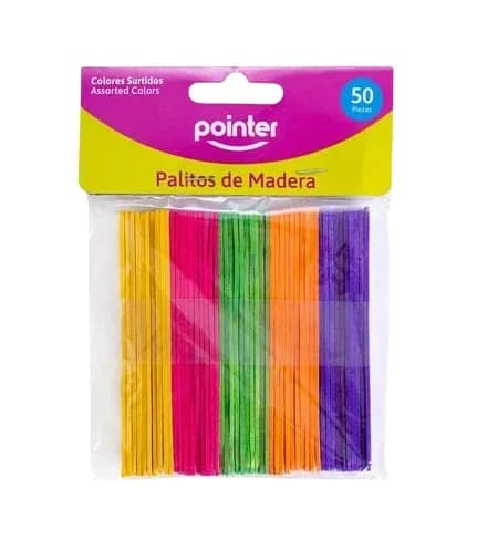 Palitos de madera colores surtido 50/1 pointer