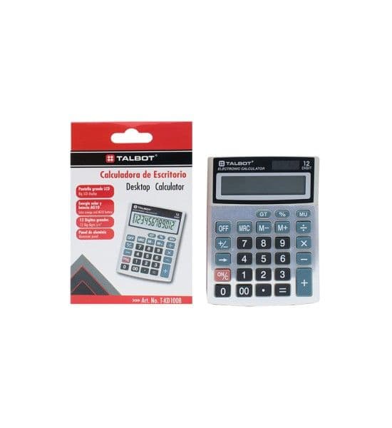 Calc. 12 dig. lcd solar y bat. talbot
