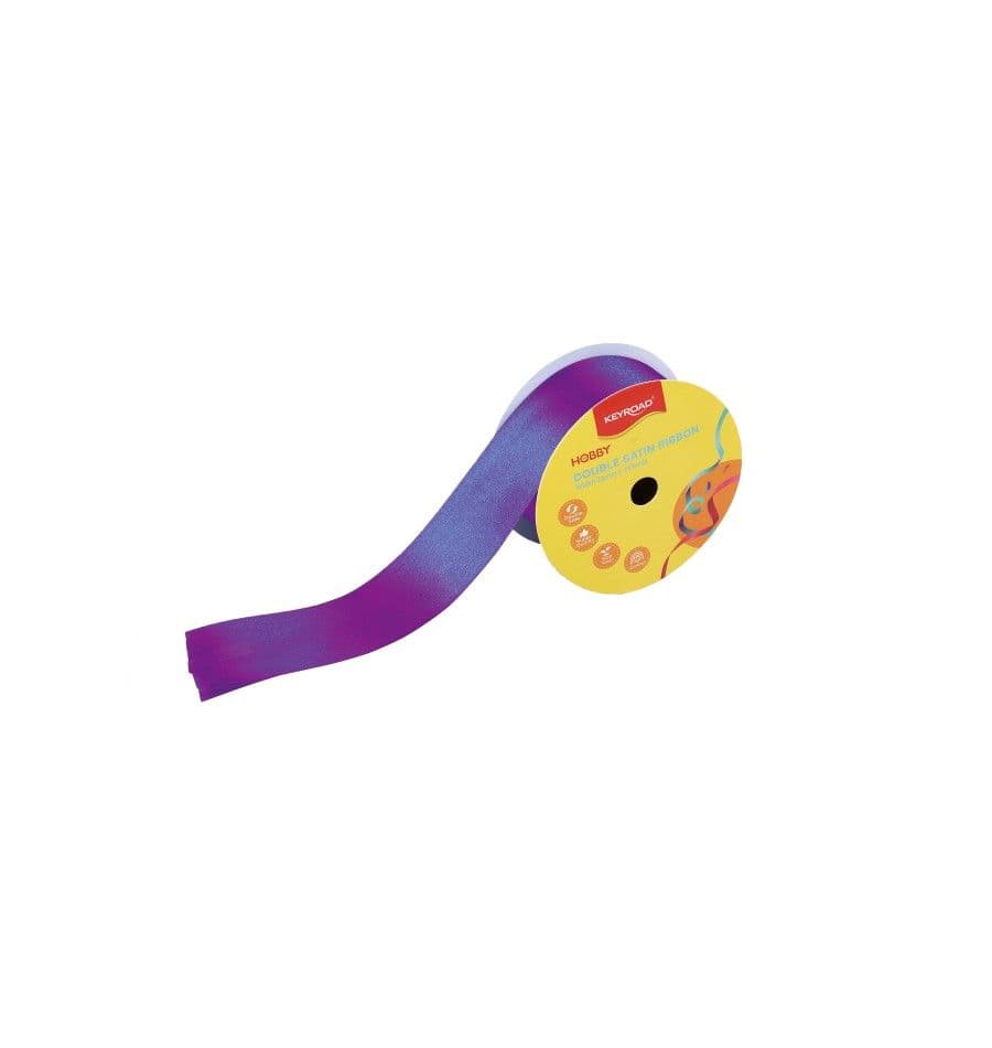 Cinta satinada doble brillo 38MMX25YAR morada