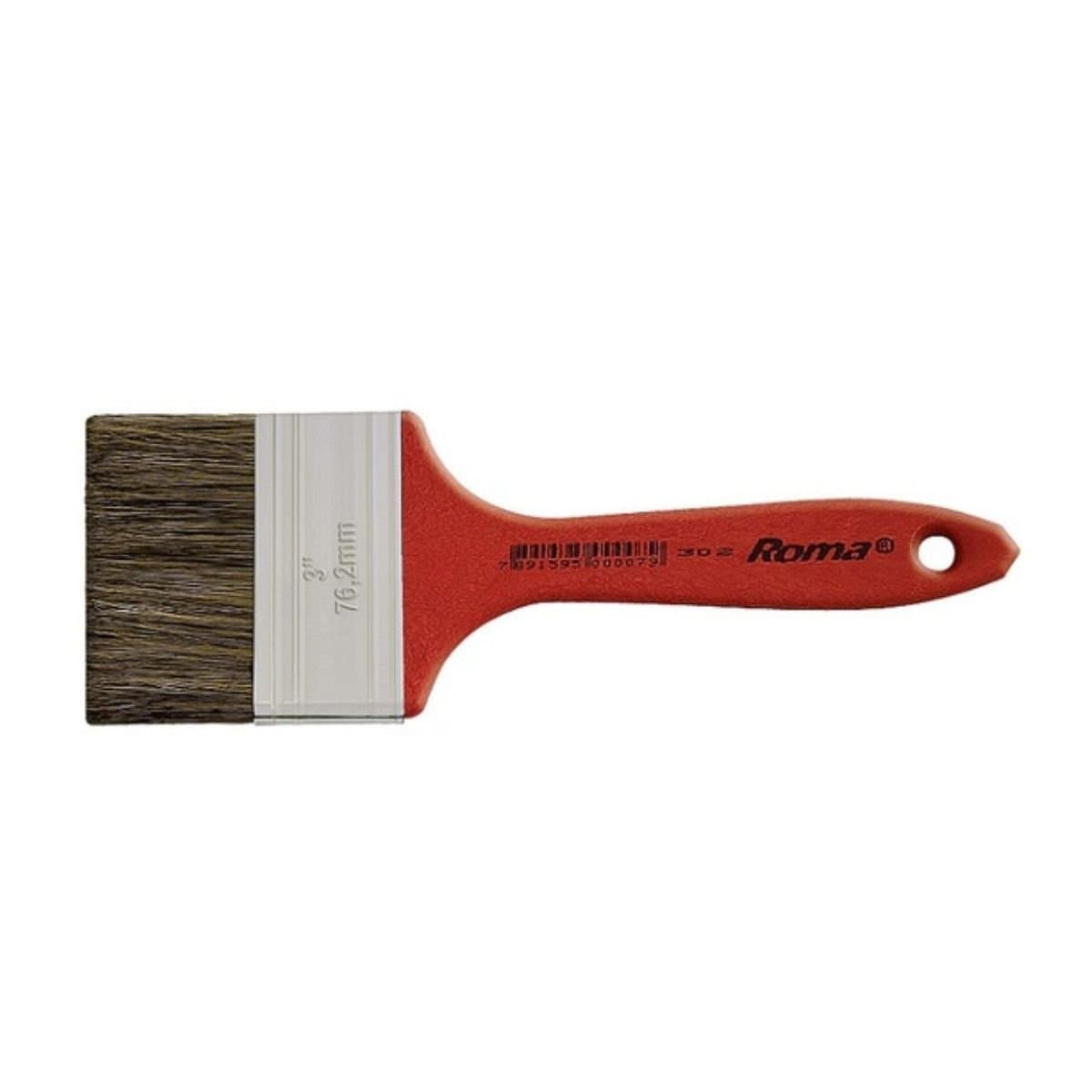 Brocha roma 3´´ mango rojo pelo blanco sintetico
