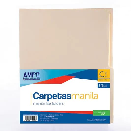 Folders manila (8.5X11) 10/1 ampo
