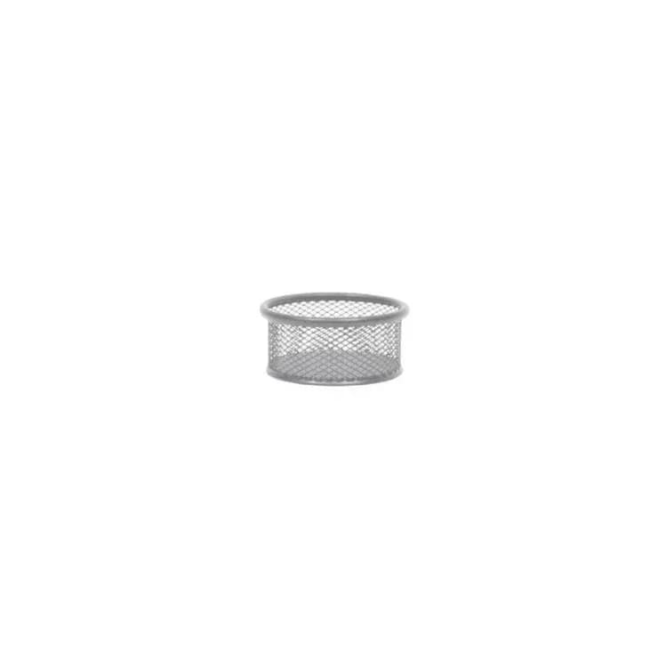 Portaclips de metal redondo plateado