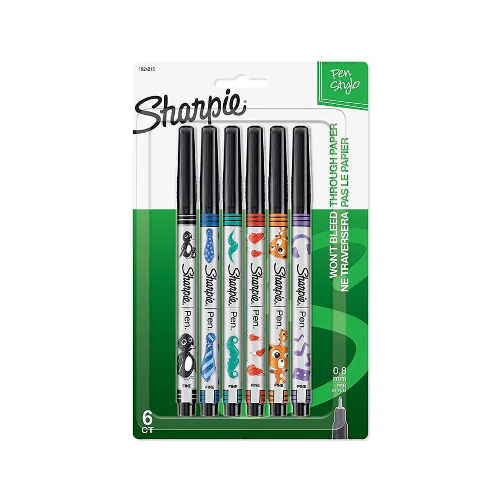 Juego de felpas sharpie fina pen stylo 6/1