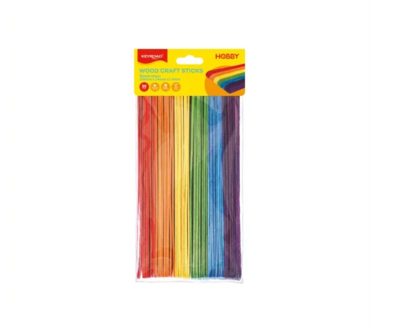 Palitos d/madera colores mixtos 50/1 (200X24) keyroad