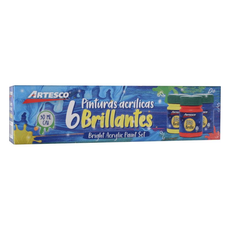 Juego de pintura acrilica brillante 6/1