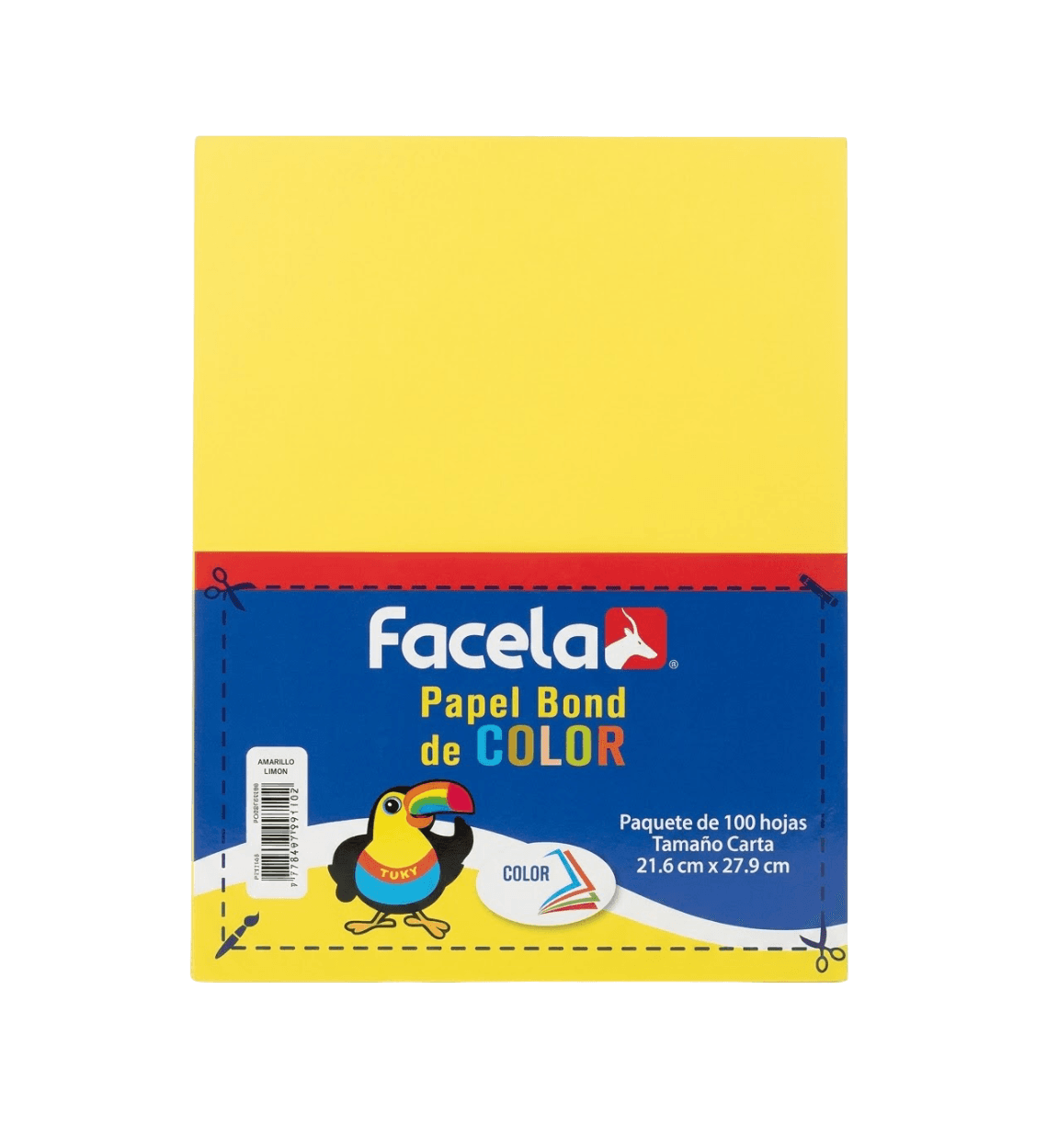 Papel bond 20 8.5X11 amarillo limon 100/1 facela