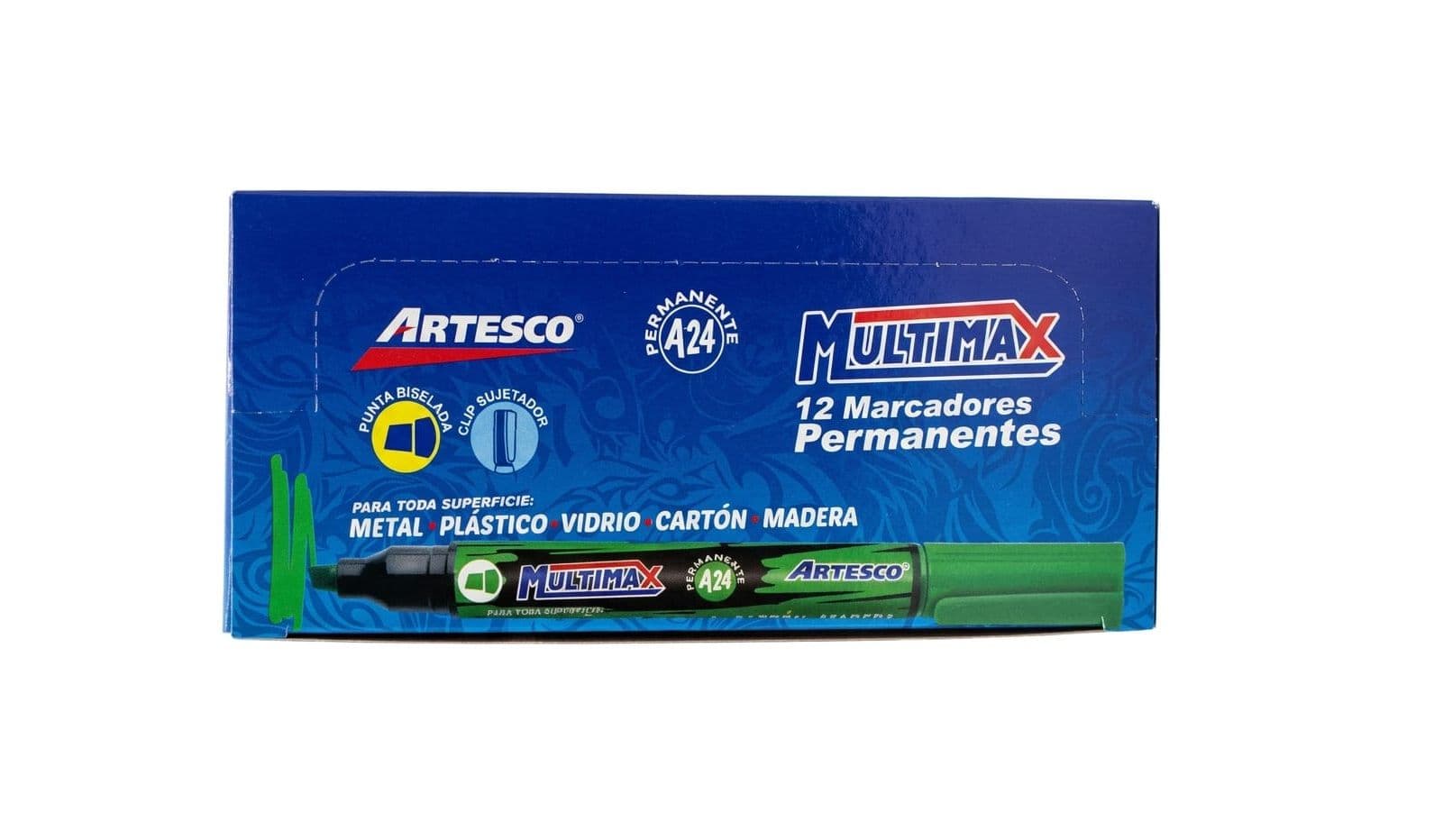 Marcador permanente multimax A24 verde artesco 12/1