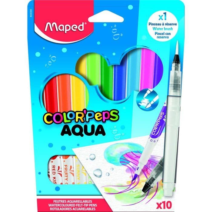 Juego de felpas c/pincel aqua colorpeps 10/1