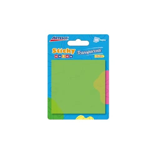 Notas adhesivas (3X3) clear verde #654