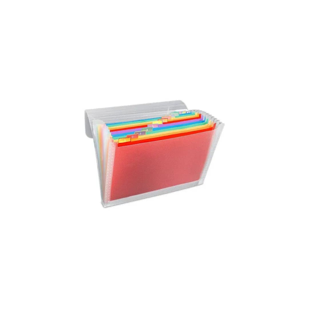 Folders acordeon 13 div. A4 clear c/separadores multicolor