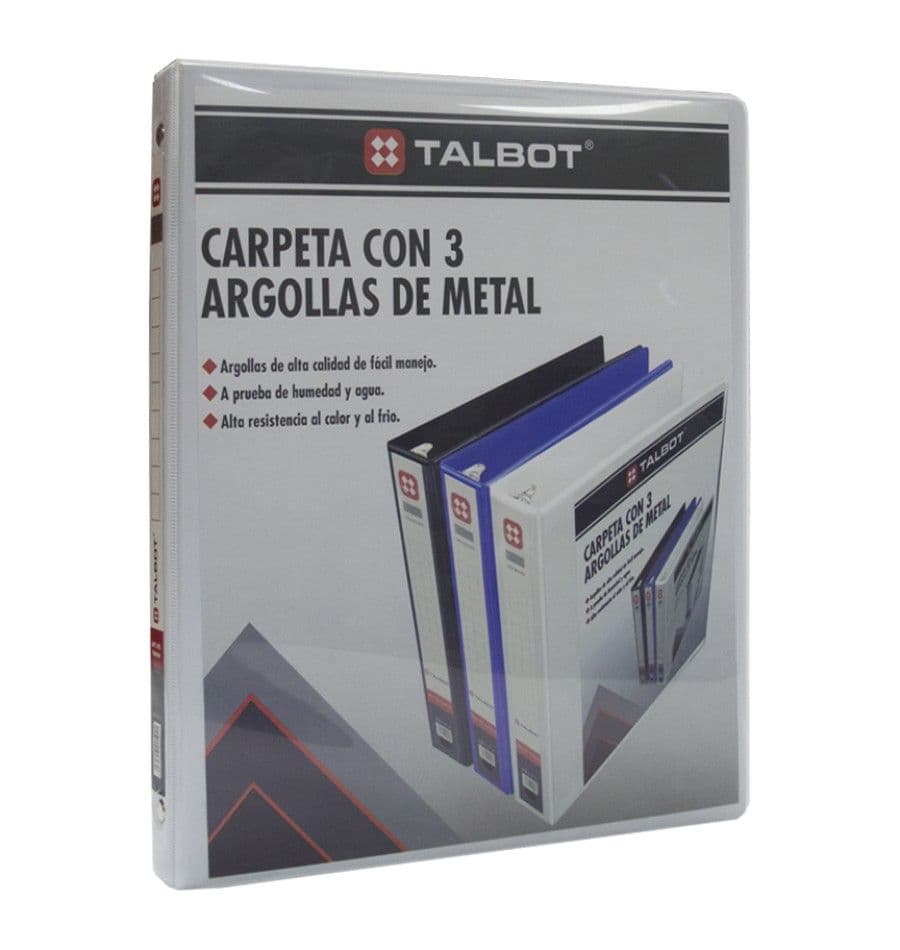 Carpeta 3 arg. 1/2 pulg. blanco talbot