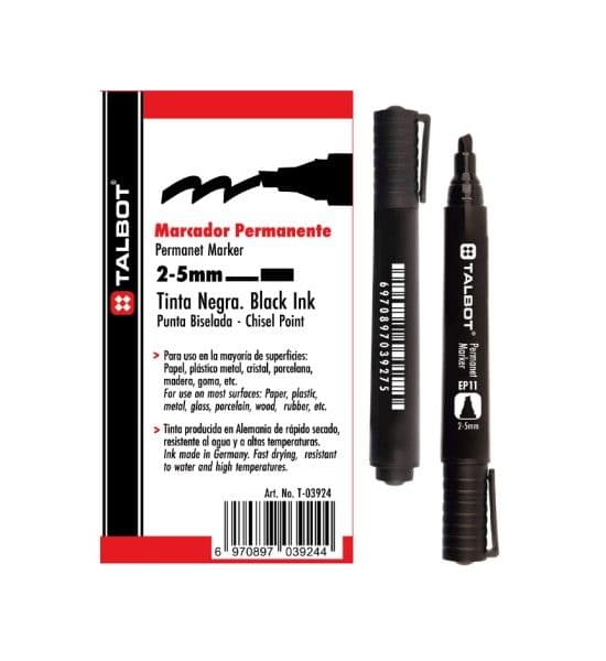 Marcador perm. negro p/biselada 12/1 talbot