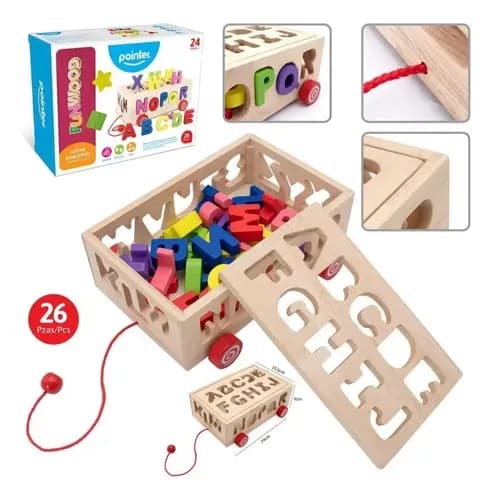 Juego educ madera encaje carrito pointer