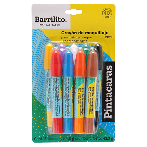 Juego crayones pintacaras 9/1 surt.