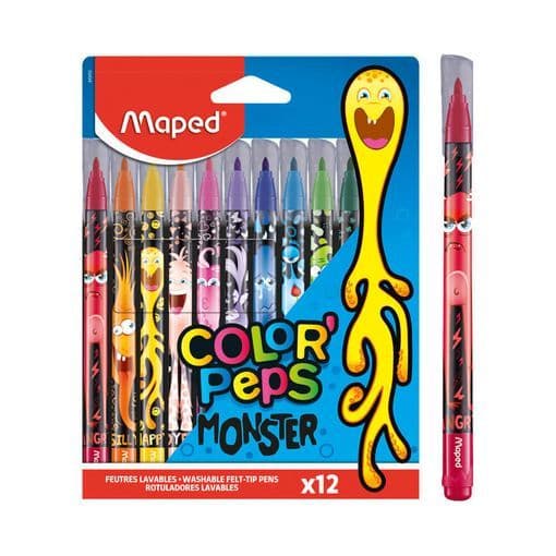 Juego de felpas de colores colorpeps monster 12/1