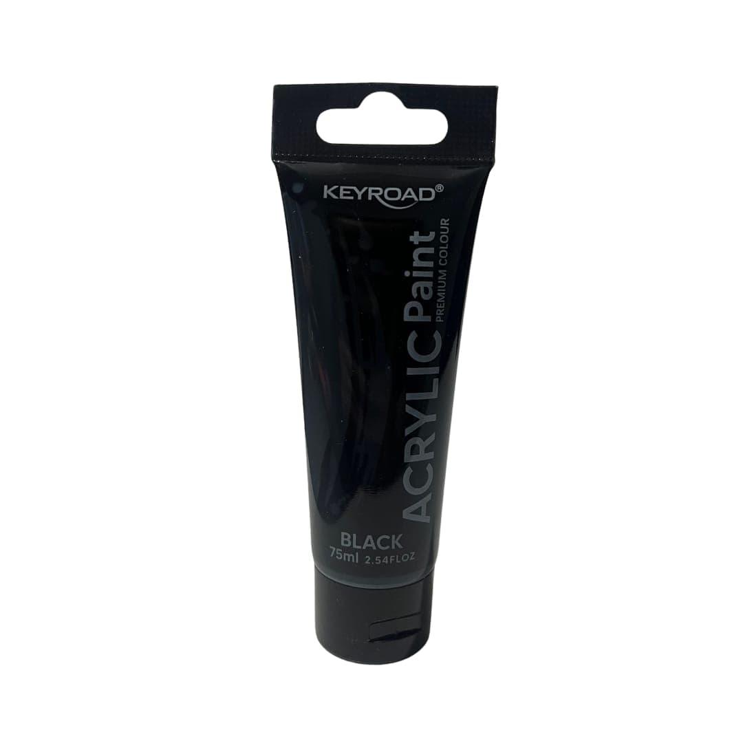Pintura acrilica 75ML negro keyroad