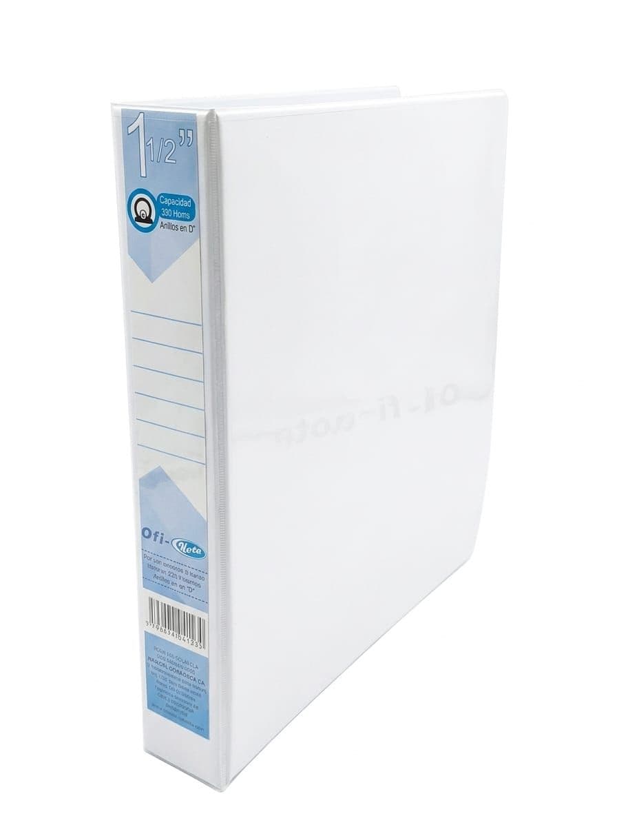 Carpeta ofi-ring 3 aros blanca 1 1/2´´