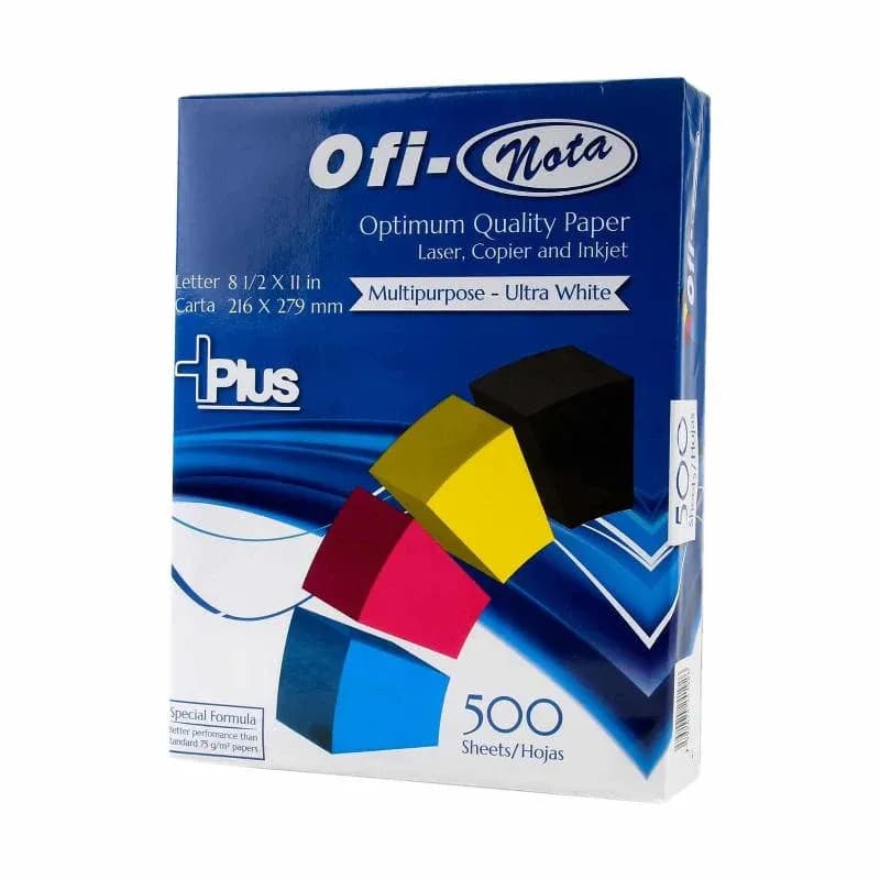 Resma papel bond ofi-nota plus laser 8-1/2 x 11