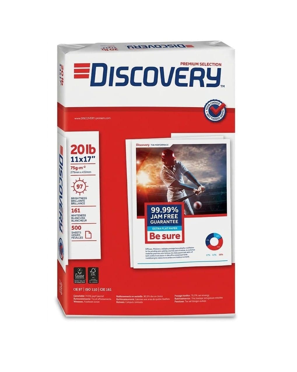 Papel bond 20 (11X17) discovery 500/1 75 grs