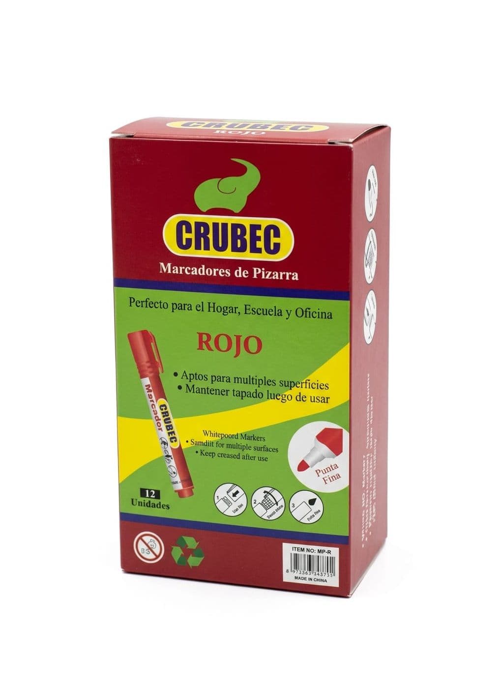 Marcador pizarra crubec rojo 12/1