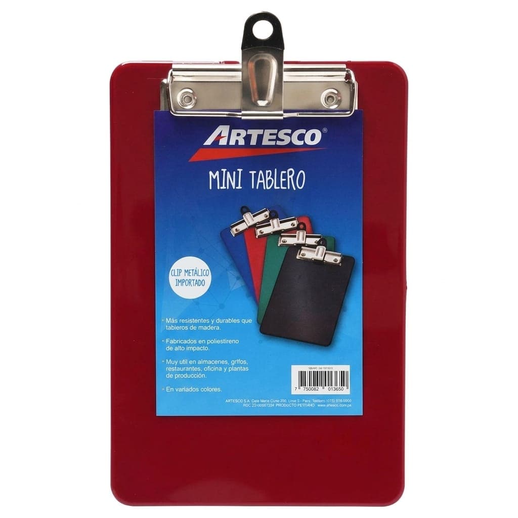 Tabla archivadora mini roja