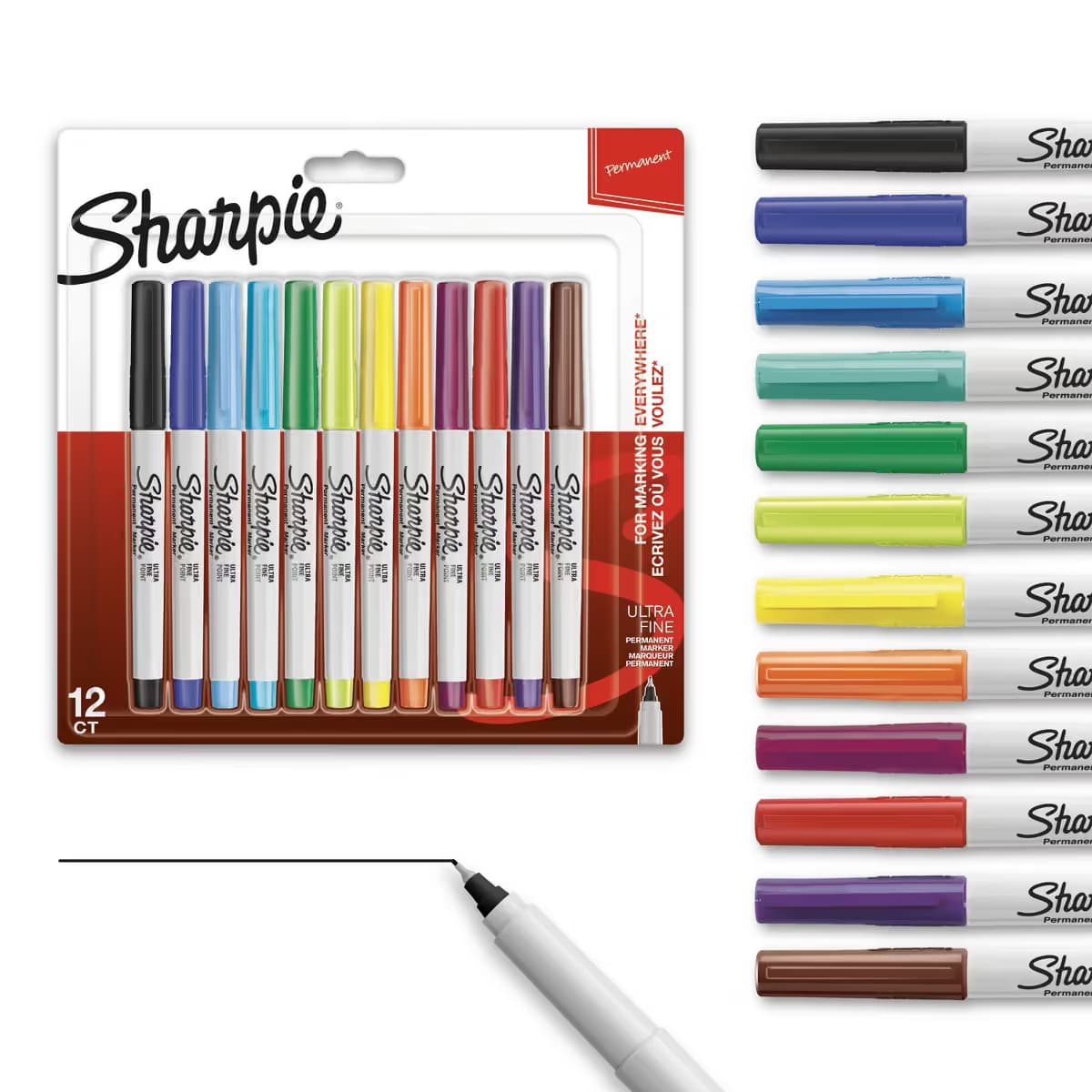 Juego de felpas permanentes sharpie ultra f. 12/1