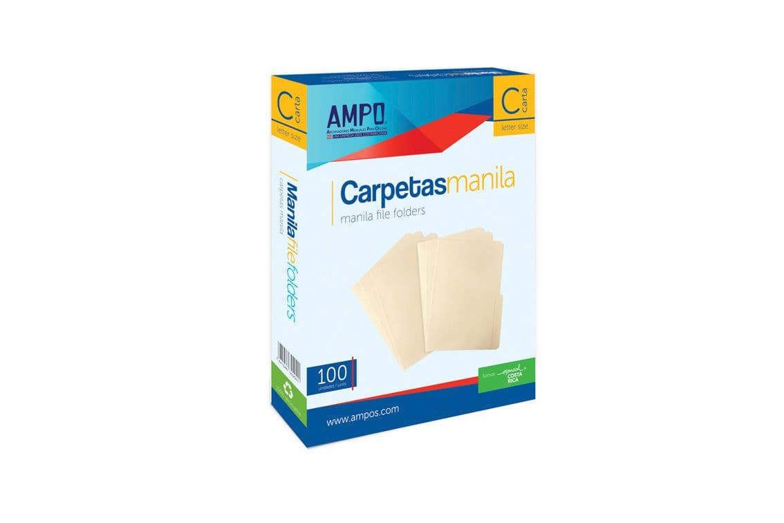 Folders manila (8.5X11) 100/1 ampo (carta)
