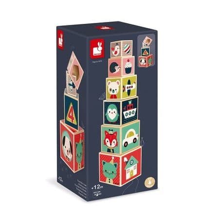 Juego didactico janod piramide 6 cubos