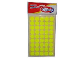 Etiquetas redondas 3/4`` 500/1 fluo AMARILLO(19MM)