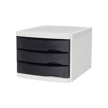 Organizador plastico 3 gav. t/gabinete bco/negro