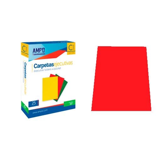 Folders satinado - laminado (8.5X11) rojo