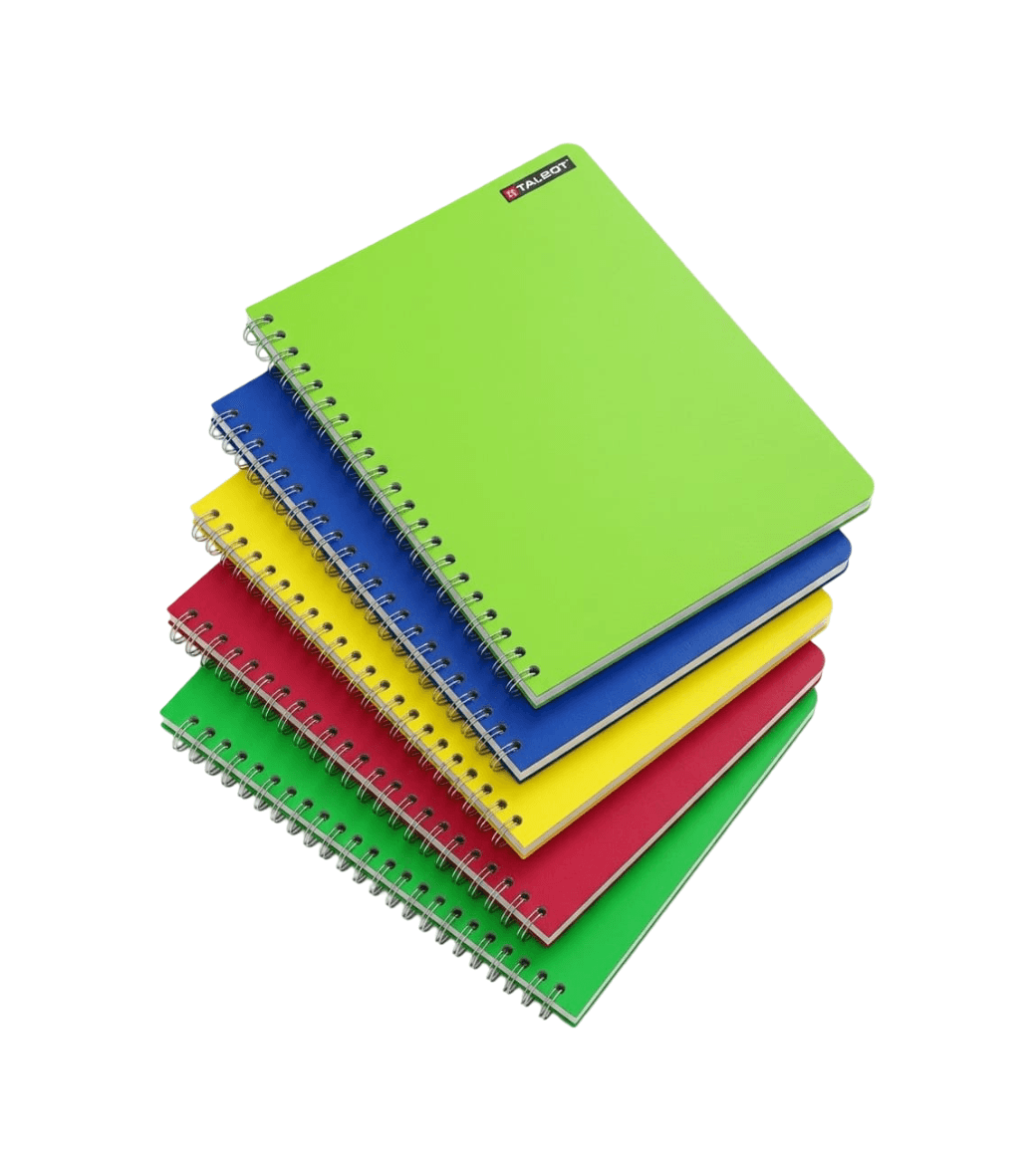 Cuaderno espiral 1 mat. 140 pag. colores talbot